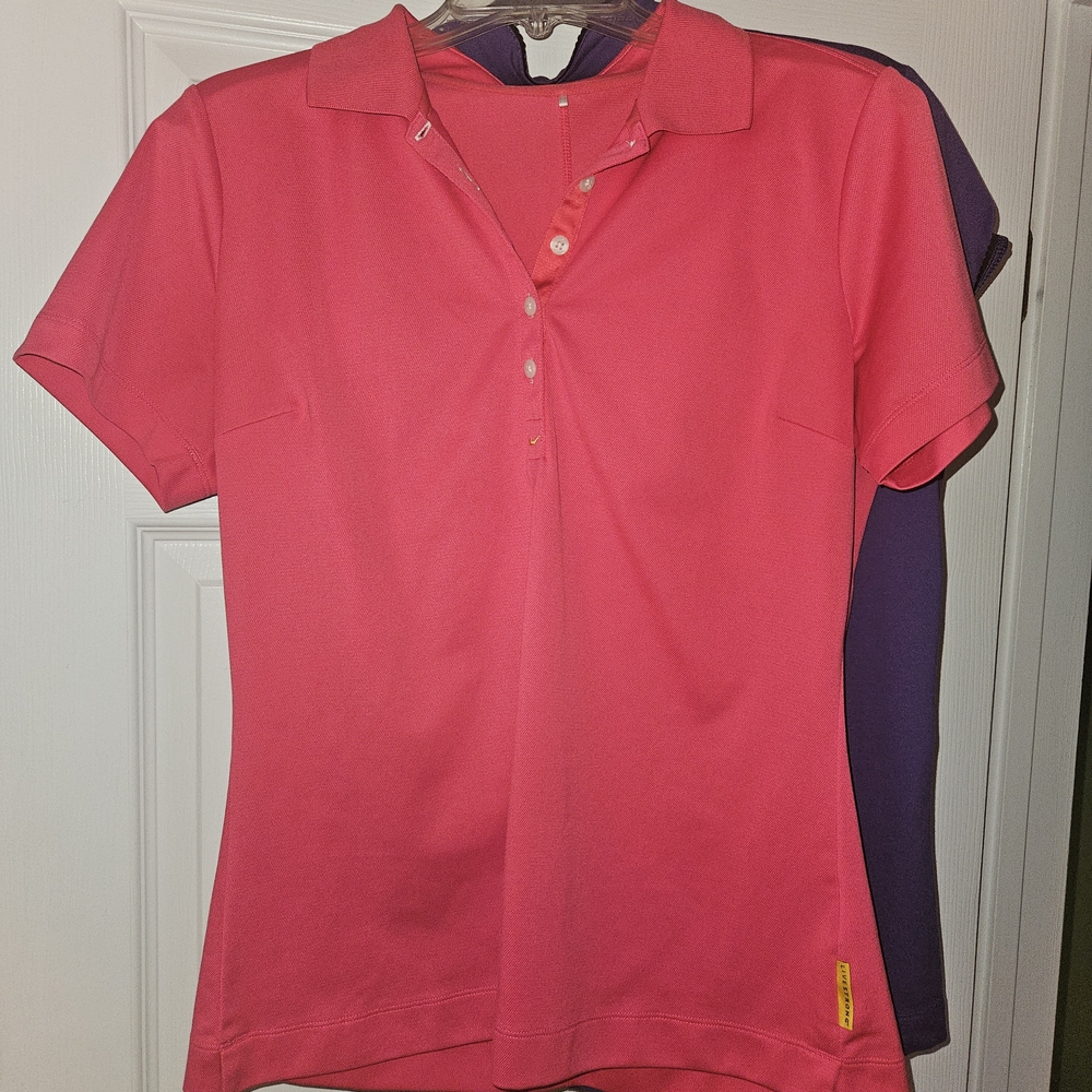 Nike Women's Vibrant Pink and Deep Purple Button Down Shirts